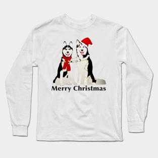 Huskies Merry Christmas Long Sleeve T-Shirt